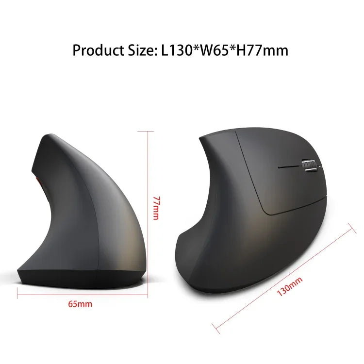 HXSJ T29 Rato Vertical Óptico Ergonómico Bluetooth 3.0 Sem Fios com 6 Teclas 2400 DPI Ajustável, 6 Botões T29 Cinzento