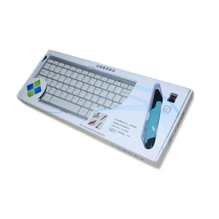KM-808 Teclado Multimédia Sem Fios 2.4GHz + Conjunto de Rato Caneta Óptico Sem Fios com Receptor USB para Computador PC Portátil, Entrega de Cor Aleatória do Rato Caneta, Teclado KM-808 + Rato Caneta (Branco), Teclado KM-808 + Rato Caneta (Preto)