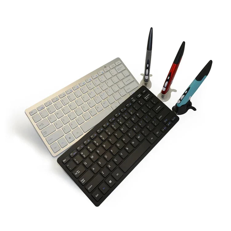 KM-808 Teclado Multimédia Sem Fios 2.4GHz + Conjunto de Rato Caneta Óptico Sem Fios com Receptor USB para Computador PC Portátil, Entrega de Cor Aleatória do Rato Caneta, Teclado KM-808 + Rato Caneta (Branco), Teclado KM-808 + Rato Caneta (Preto)