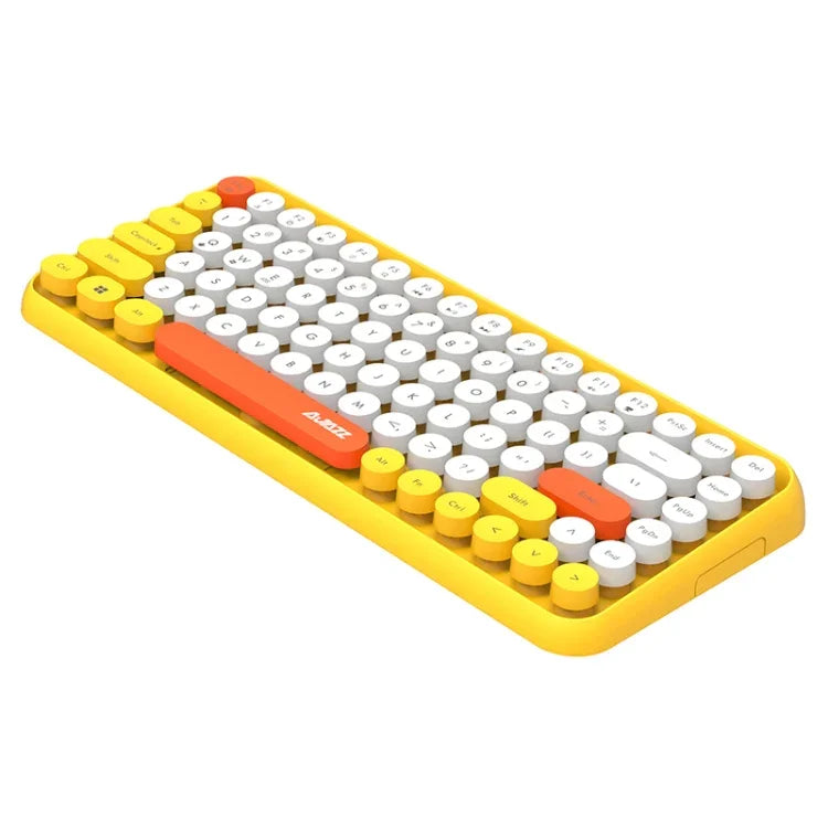 Ajazz 308I Teclado Bluetooth 84 Teclas para Tablet, Telemóvel, Computador, Escritório e Casa, Amarelo