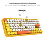 Ajazz 308I Teclado Bluetooth 84 Teclas para Tablet, Telemóvel, Computador, Escritório e Casa, Amarelo