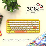 Ajazz 308I Teclado Bluetooth 84 Teclas para Tablet, Telemóvel, Computador, Escritório e Casa, Amarelo