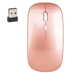 HXSJ M80 Rato Óptico Sem Fios 2.4GHz 1600DPI Ajustável em Três Velocidades e Silencioso, Dourado, Rosa Dourado, Prateado, Branco, Preto, Cinzento