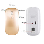 HXSJ M80 Rato Óptico Sem Fios 2.4GHz 1600DPI Ajustável em Três Velocidades e Silencioso, Dourado, Rosa Dourado, Prateado, Branco, Preto, Cinzento