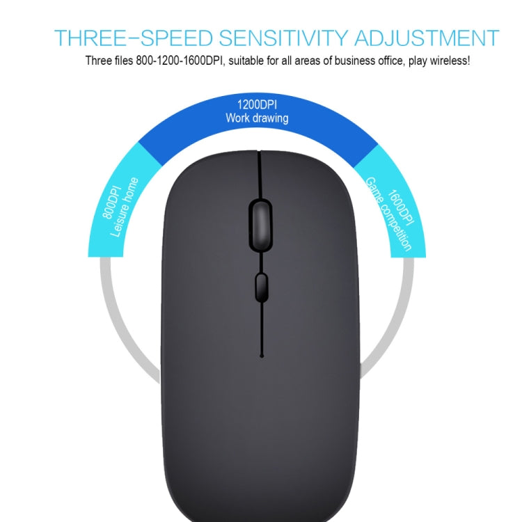 HXSJ M80 2.4GHz Wireless 1600DPI Three-speed Adjustable Optical Mute Mouse, Silver, White, Black, Grey, Gold, Rose Gold