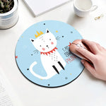 Tapete de Rato Circular com Padrão de Gato Princesa, Diâmetro: 22cm, Gato Princesa