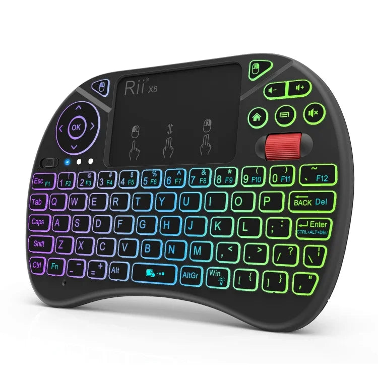 Combo Touchpad 2,5 polegadas com Retroiluminação (Preto), Rii X8