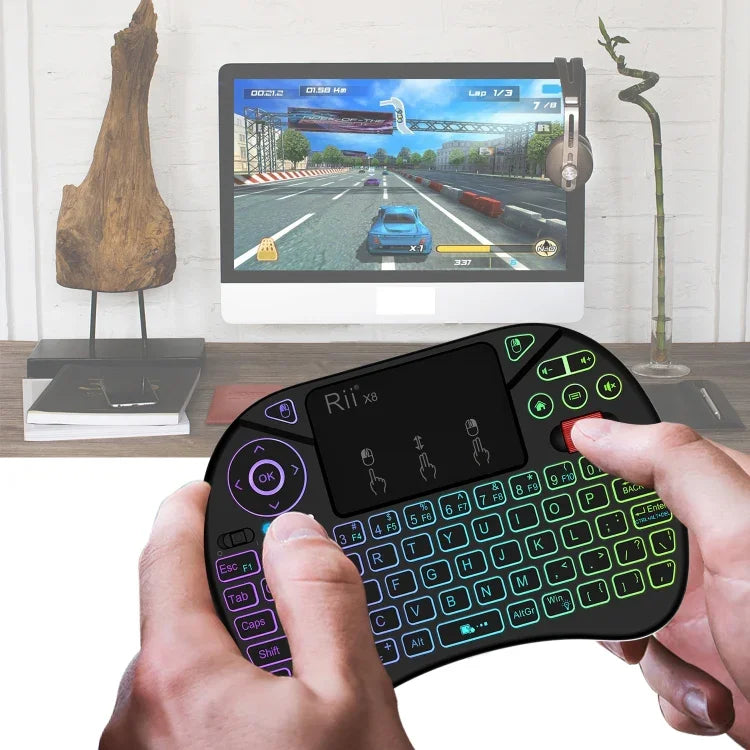 Combo Touchpad 2,5 polegadas com Retroiluminação (Preto), Rii X8