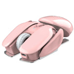 Rato Sem Fios Silencioso Ajustável HXSJ T37 2.4GHz 1600dpi 3 Modos, T37 Rosa