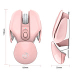 Rato Sem Fios Silencioso Ajustável HXSJ T37 2.4GHz 1600dpi 3 Modos, T37 Rosa