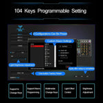 Teclado Gaming USB com 108 Teclas, Luz Mista, Punk Eletroplatinado, Interruptor Azul Mecânico AULA F2088 com Botão Metálico, Interruptor Azul Prateado