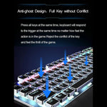 Teclado Gaming USB com 108 Teclas, Luz Mista, Interruptor Azul Mecânico AULA F2088 com Botão Metálico, Interruptor Azul Preto