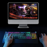 Teclado Gaming USB com 108 Teclas, Luz Mista, Interruptor Azul Mecânico AULA F2088 com Botão Metálico, Interruptor Azul Preto