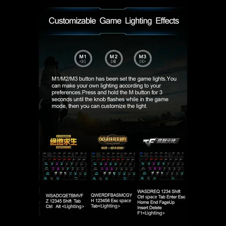 Teclado Gaming USB com 108 Teclas, Luz Mista, Interruptor Azul Mecânico AULA F2088 com Botão Metálico, Interruptor Azul Preto