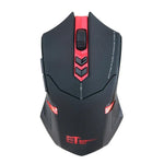 Rato Gaming Sem Fios Silencioso ET X-08 7 Teclas 2400DPI 2.4G com Receptor USB e Luz de Fundo Colorida