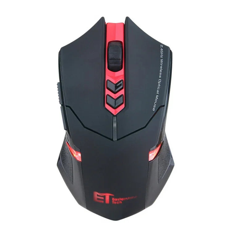 Rato Gaming Sem Fios Silencioso ET X-08 7 Teclas 2400DPI 2.4G com Receptor USB e Luz de Fundo Colorida