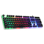 Teclado Mecânico com Teclas Flutuantes à Prova de Água Chasing Leopard G21 USB 104 Teclas Punk Redondo com Luz de Fundo Colorida, Comprimento: 1,3m