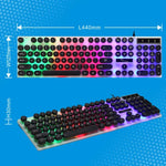 Teclado Mecânico com Teclas Flutuantes à Prova de Água Chasing Leopard G21 USB 104 Teclas Punk Redondo com Luz de Fundo Colorida, Comprimento: 1,3m