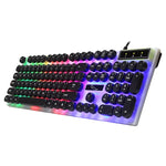 Teclado Mecânico com Teclas Flutuantes à Prova de Água Chasing Leopard G21 USB 104 Teclas Punk Redondo com Luz de Fundo Colorida, Comprimento: 1,3m