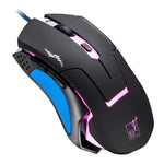 Rato Óptico Gaming USB Chasing Leopard T7 6 Teclas 2400DPI com Luz de Fundo, Ajuste de Três Velocidades, Peso Contrabalançado Integrado, Comprimento: 1,8m, T7