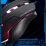 Rato Óptico Gaming USB Chasing Leopard T7 6 Teclas 2400DPI com Luz de Fundo, Ajuste de Três Velocidades, Peso Contrabalançado Integrado, Comprimento: 1,8m, T7