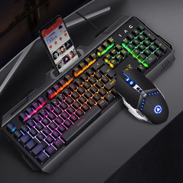 Conjunto Teclado e Rato Gaming com Sensação Mecânica Silenciosa YINDIAO V2