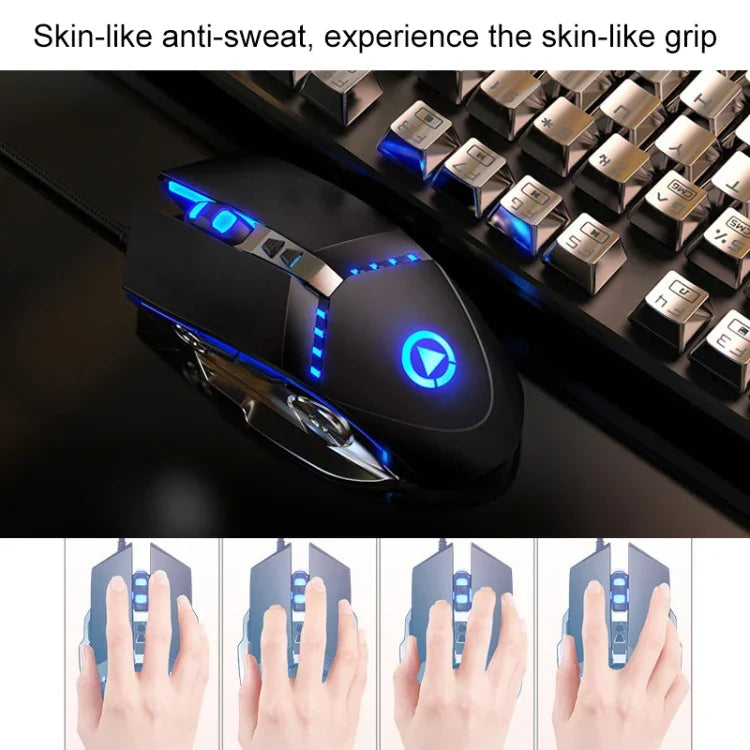 Conjunto Teclado e Rato Gaming com Sensação Mecânica Silenciosa YINDIAO V2