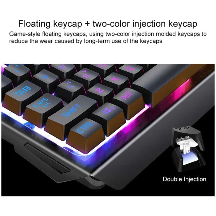 Conjunto Teclado e Rato Gaming com Sensação Mecânica Silenciosa YINDIAO V2