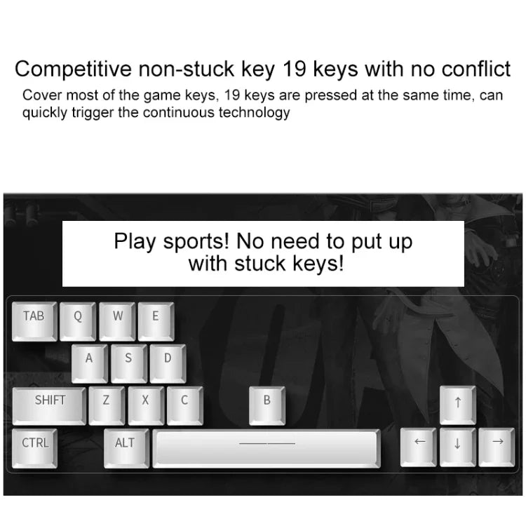 Conjunto Teclado e Rato Gaming com Sensação Mecânica Silenciosa YINDIAO V2