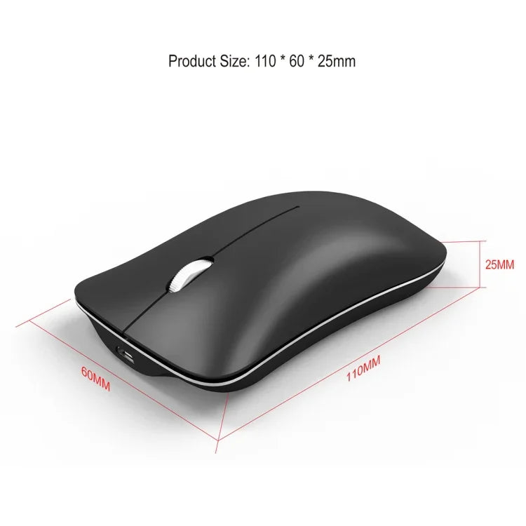 Rato Óptico Ergonómico Ajustável HXSJ T23 Bluetooth 5.0 + Bluetooth 3.0 + 2.4GHz Sem Fios Três Modos 4 Teclas 1600 DPI, T23 Preto