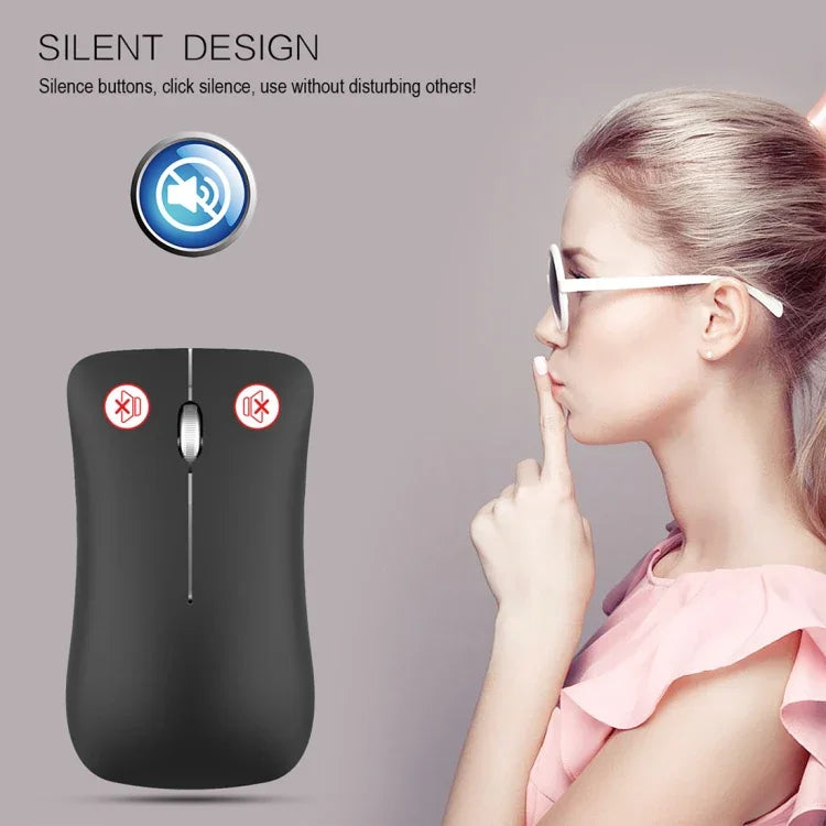 Rato Óptico Ergonómico Ajustável HXSJ T23 Bluetooth 5.0 + Bluetooth 3.0 + 2.4GHz Sem Fios Três Modos 4 Teclas 1600 DPI, T23 Preto