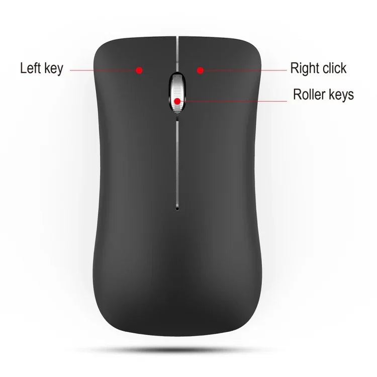 Rato Óptico Ergonómico Ajustável HXSJ T23 Bluetooth 5.0 + Bluetooth 3.0 + 2.4GHz Sem Fios Três Modos 4 Teclas 1600 DPI, T23 Preto