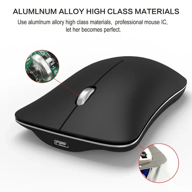 Rato Óptico Ergonómico Ajustável HXSJ T23 Bluetooth 5.0 + Bluetooth 3.0 + 2.4GHz Sem Fios Três Modos 4 Teclas 1600 DPI, T23 Preto