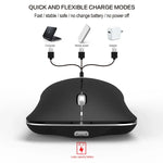 Rato Óptico Ergonómico Ajustável HXSJ T23 Bluetooth 5.0 + Bluetooth 3.0 + 2.4GHz Sem Fios Três Modos 4 Teclas 1600 DPI, T23 Preto