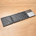 Teclado Bluetooth Sem Fios Recarregável Dobrável GK408 com Touchpad, Suporta Android / IOS / Windows