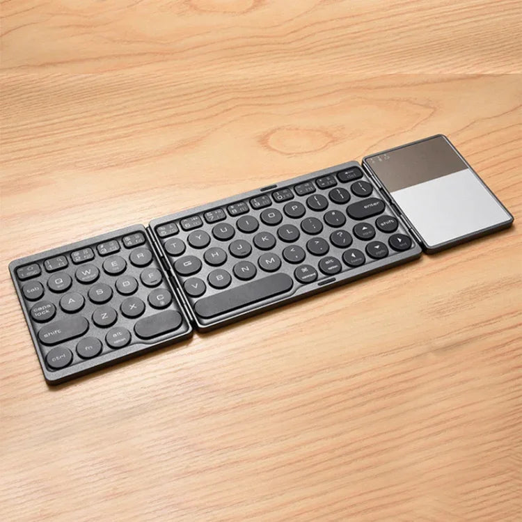 Teclado Bluetooth Sem Fios Recarregável Dobrável GK408 com Touchpad, Suporta Android / IOS / Windows