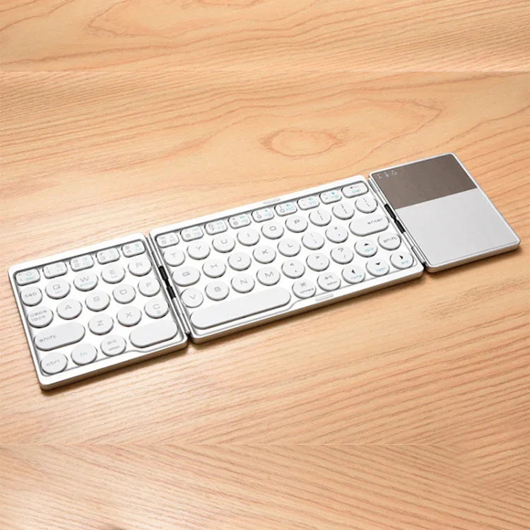 Teclado Bluetooth Sem Fios Recarregável Dobrável GK408 com Touchpad, Suporta Android / IOS / Windows