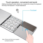 Teclado Bluetooth Sem Fios Recarregável Dobrável GK408 com Touchpad, Suporta Android / IOS / Windows