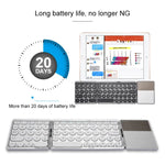 Teclado Bluetooth Sem Fios Recarregável Dobrável GK408 com Touchpad, Suporta Android / IOS / Windows