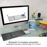 Teclado Bluetooth Sem Fios Recarregável Dobrável GK408 com Touchpad, Suporta Android / IOS / Windows