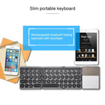 Teclado Bluetooth Sem Fios Recarregável Dobrável GK408 com Touchpad, Suporta Android / IOS / Windows