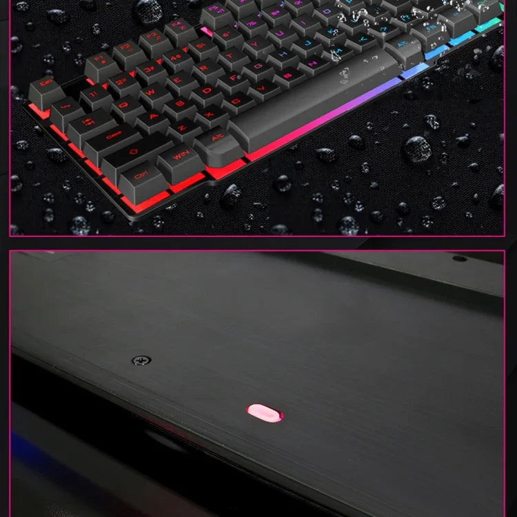 Teclado Gaming com Teclas Flutuantes iMICE AK-600 com Iluminação LED USB com Teclas Luminosas (Preto)