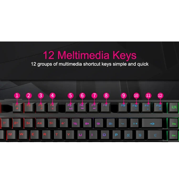 Teclado Gaming com Teclas Flutuantes iMICE AK-600 com Iluminação LED USB com Teclas Luminosas (Preto)