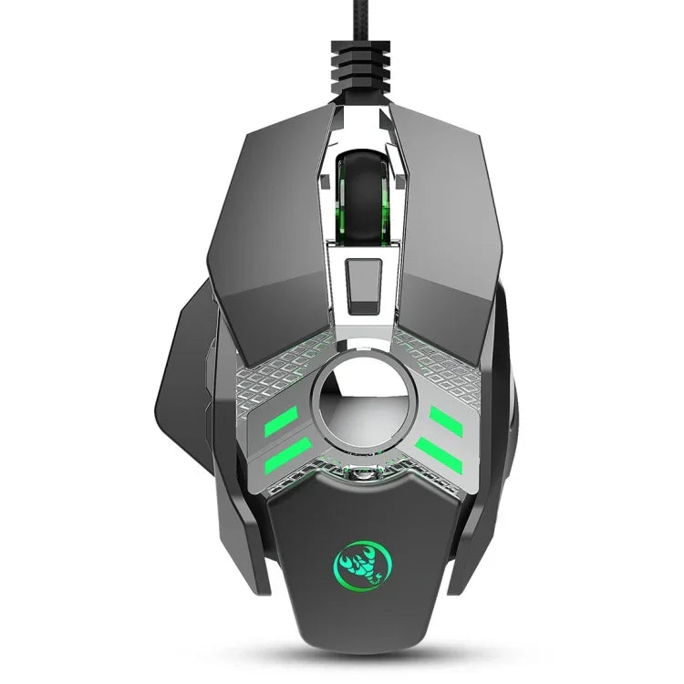Rato Mecânico com Fios Programável para E-sports HXSJ J200 com 7 Teclas e Luz