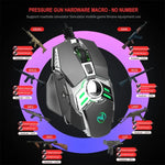 Rato Mecânico com Fios Programável para E-sports HXSJ J200 com 7 Teclas e Luz
