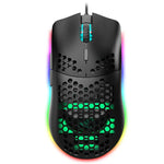 Rato Gaming Programável com Fios HXSJ J900, 6 Teclas, Iluminação RGB (Branco), J900 (Preto), J900 (Branco)