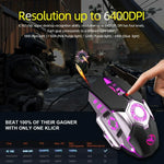 Rato Gaming com Fios Programável para E-sports HXSJ J700 com Iluminação Colorida, J700