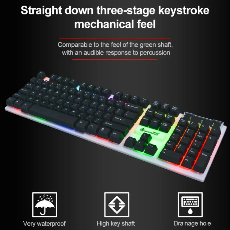 Kit Teclado com Retroiluminação RGB e Rato 3D Cool com Sensação Mecânica SHIPADOO D280 para Portátil, PC, Retroiluminação RGB