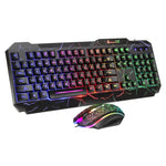 Kit Teclado Gaming com Fios SHIPADOO D620 com 104 Teclas e Retroiluminação RGB Colorida Estilhaçada para Portátil, PC