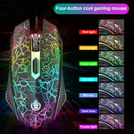 Kit Teclado Gaming com Fios SHIPADOO D620 com 104 Teclas e Retroiluminação RGB Colorida Estilhaçada para Portátil, PC
